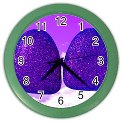 Two Hearts Color Wall Clock by essentialimage