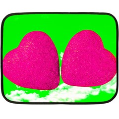 Two Hearts Double Sided Fleece Blanket (mini)  by essentialimage