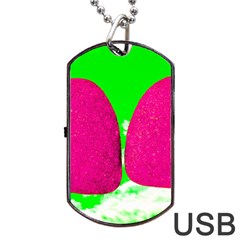 Two Hearts Dog Tag Usb Flash (one Side) by essentialimage