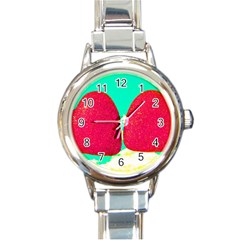 Two Hearts Round Italian Charm Watch by essentialimage