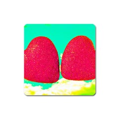 Two Hearts Square Magnet by essentialimage