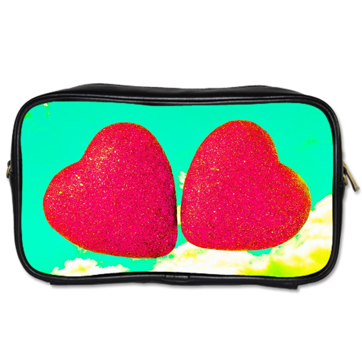 Two Hearts Toiletries Bag (One Side)