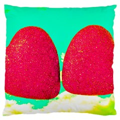 Two Hearts Large Flano Cushion Case (one Side) by essentialimage