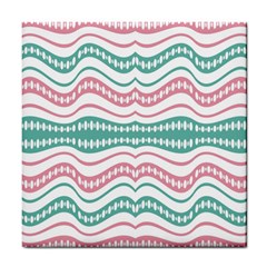 Waving Lines Vivid Pattern Tile Coaster by dflcprintsclothing