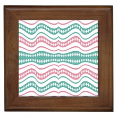 Waving Lines Vivid Pattern Framed Tile by dflcprintsclothing