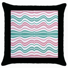 Waving Lines Vivid Pattern Throw Pillow Case (black) by dflcprintsclothing