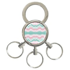 Waving Lines Vivid Pattern 3-ring Key Chain by dflcprintsclothing