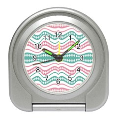 Waving Lines Vivid Pattern Travel Alarm Clock by dflcprintsclothing