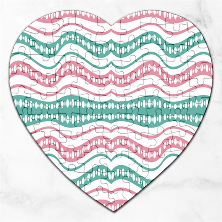 Waving Lines Vivid Pattern Jigsaw Puzzle (Heart)