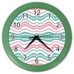 Waving Lines Vivid Pattern Color Wall Clock by dflcprintsclothing