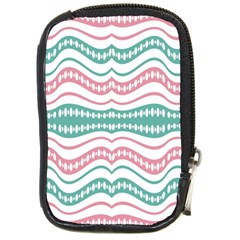 Waving Lines Vivid Pattern Compact Camera Leather Case by dflcprintsclothing