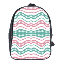 Waving Lines Vivid Pattern School Bag (large) by dflcprintsclothing