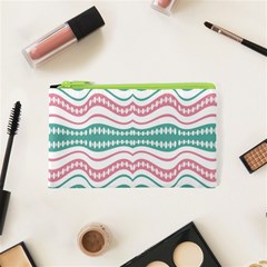 Waving Lines Vivid Pattern Cosmetic Bag (xs) by dflcprintsclothing