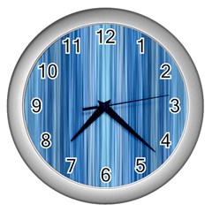 Ambient 1 In Blue Wall Clock (silver) by bruzer