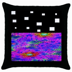 Fractal Flower Throw Pillow Case (black) by Sparkle