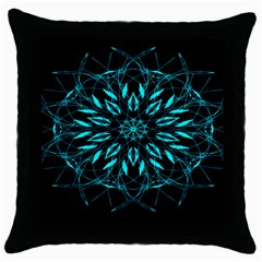 Digital Handdraw Floral Throw Pillow Case (black) by Sparkle