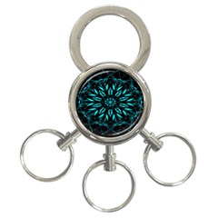 Digital Handdraw Floral 3-ring Key Chain