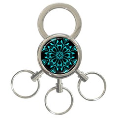 Digital Handdraw Floral 3-ring Key Chain