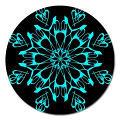 Digital Handdraw Floral Magnet 5  (round) by Sparkle