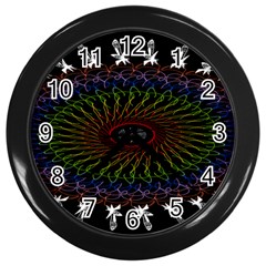 Digital Handdraw Floral Wall Clock (black) by Sparkle