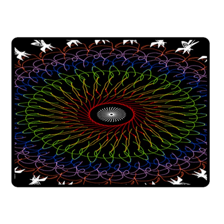 Digital Handdraw Floral Fleece Blanket (Small)