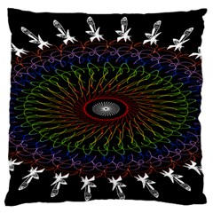 Digital Handdraw Floral Large Cushion Case (two Sides) by Sparkle