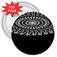 Digital Handdraw Floral 3  Buttons (100 Pack)  by Sparkle