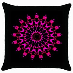 Digital Handdraw Floral Throw Pillow Case (black) by Sparkle