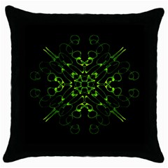 Digital Handdraw Floral Throw Pillow Case (black) by Sparkle