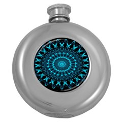 Digital Handdraw Floral Round Hip Flask (5 Oz) by Sparkle