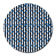 Blue Hearts Round Mousepads