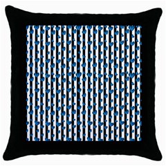 Blue Hearts Throw Pillow Case (black) by designsbymallika