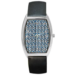 Blue Hearts Barrel Style Metal Watch by designsbymallika