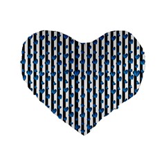 Blue Hearts Standard 16  Premium Heart Shape Cushions by designsbymallika