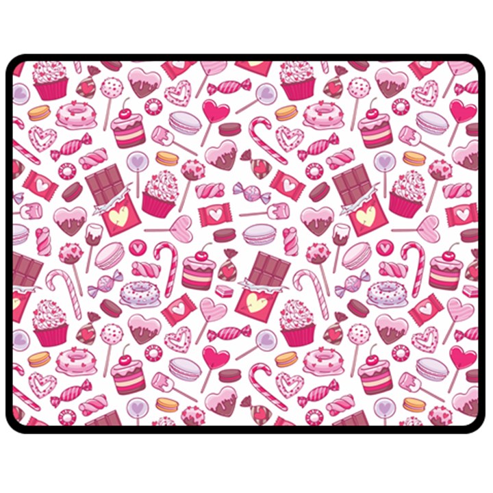 Chocolates And Love Fleece Blanket (Medium) 