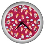 Cupid Love Wall Clock (Silver) Front