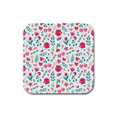 Fallen In Love Rubber Square Coaster (4 Pack)  by designsbymallika