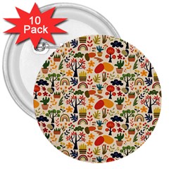 Garden Of Love 3  Buttons (10 Pack)  by designsbymallika