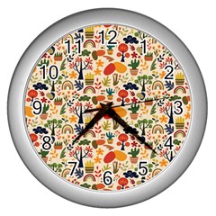 Garden Of Love Wall Clock (silver) by designsbymallika