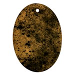 Orange Grunge Print Ornament (Oval) Front