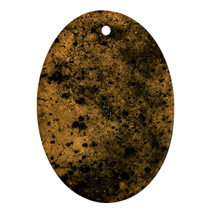 Orange Grunge Print Ornament (Oval)