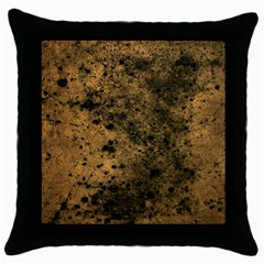 Orange Grunge Print Throw Pillow Case (black)