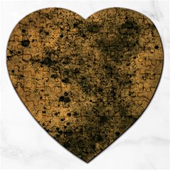 Orange Grunge Print Jigsaw Puzzle (heart) by dflcprintsclothing