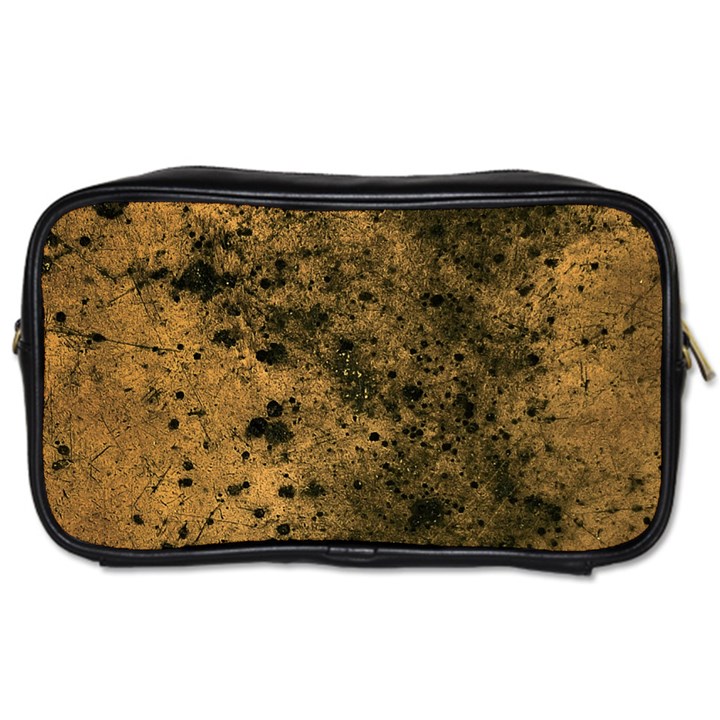 Orange Grunge Print Toiletries Bag (Two Sides)