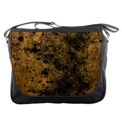 Orange Grunge Print Messenger Bag by dflcprintsclothing