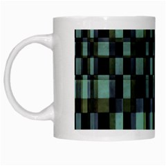 Dark Geometric Pattern Design White Mugs