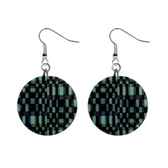 Dark Geometric Pattern Design Mini Button Earrings by dflcprintsclothing