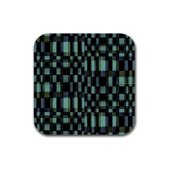 Dark Geometric Pattern Design Rubber Square Coaster (4 Pack)  by dflcprintsclothing