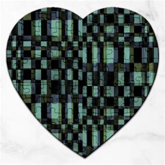 Dark Geometric Pattern Design Jigsaw Puzzle (heart) by dflcprintsclothing