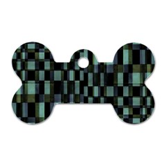 Dark Geometric Pattern Design Dog Tag Bone (one Side) by dflcprintsclothing